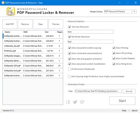 Portable Wonderfulshare PDF Password Locker & Remover 3.1